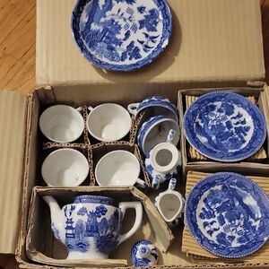 Blue and White Porcelain children Tea Set